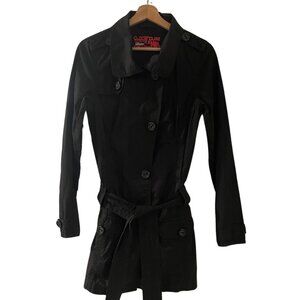 Women's Trench Coat Double-Breasted Classic Lapel Overcoat Belted Slim Outerwear